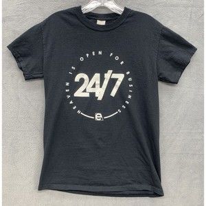 Gildan Ultra Cotton Graphic Tee Youth Small Black Heaven Open For Business 24/7